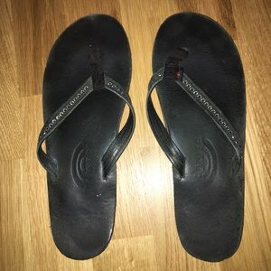 Rainbow black sandals with Swarovski crystals